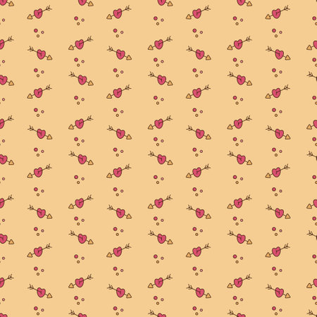 Seamless pattern with cute y2k arrow. Cartoon doodle vector illustration.のイラスト素材