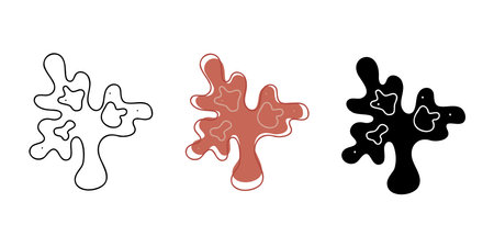 A small set with one coral in different colors. Doodles clip art for your projects.のイラスト素材