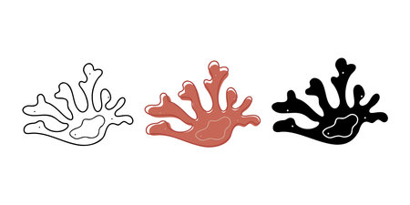 Coral in different colors. Doodle clip art for your projects.のイラスト素材