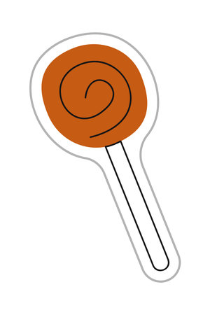 Lollipop sticker for Halloween. Color flat vector illustration.のイラスト素材