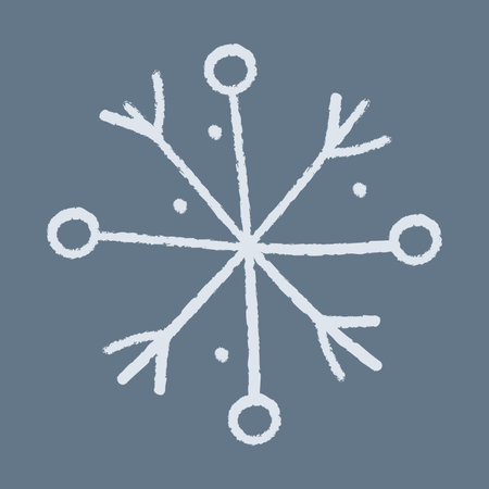Doodle abstract snowflake. Vector color clipart illustration.のイラスト素材