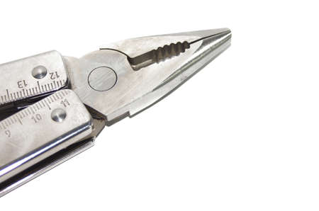 Single steel plier on white backgroundの写真素材