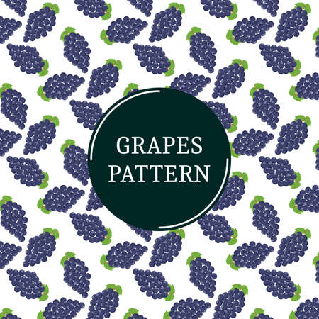 Tropical blue grape bunches seamless patternのイラスト素材