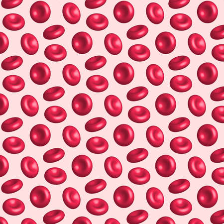 3d red blood cells seamless pattern