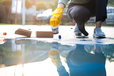 Eco-friendly waste collection and cleaning concept. Cleaning Neighborhood and environment