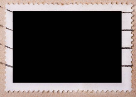 Blank aged mail stamp on paper, with seal.の写真素材