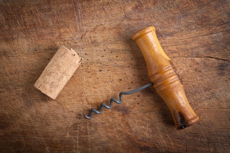 Close up of old corkscrew.の写真素材