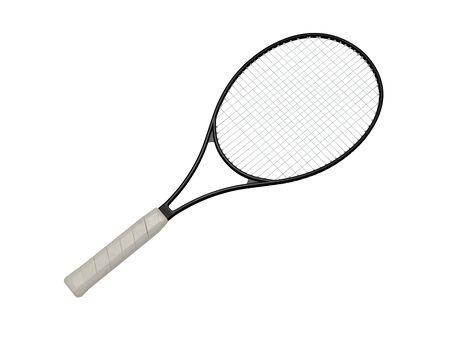 tennis racket on white background.の写真素材