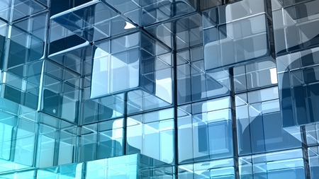 abstract background composed by glass cubesの写真素材