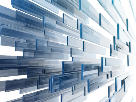 glass cubes on white background. digitally generated imageの写真素材