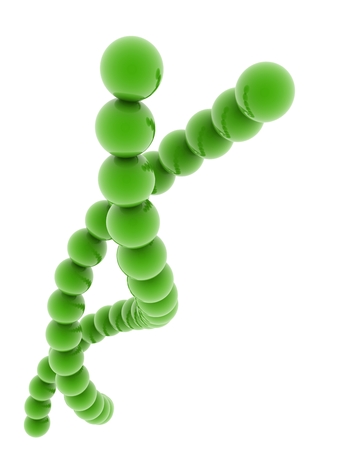 3d DNA model on white background.の写真素材