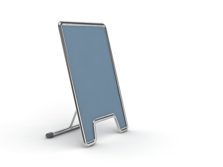 metallic billboard on white background .の写真素材