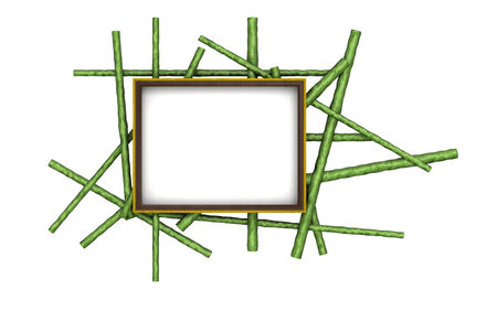 wood Picture Frame with gold decoration.の写真素材