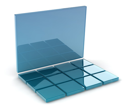 abstract 3d notebook computer on white background.の写真素材