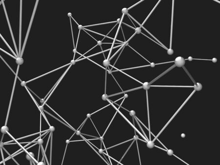 metallic nerve plexus model on dark backgroundの写真素材