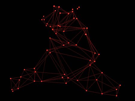 3d nerve plexus model on dark backgroundの写真素材