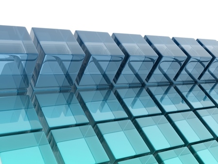 abstract background composed by glass cubes の写真素材