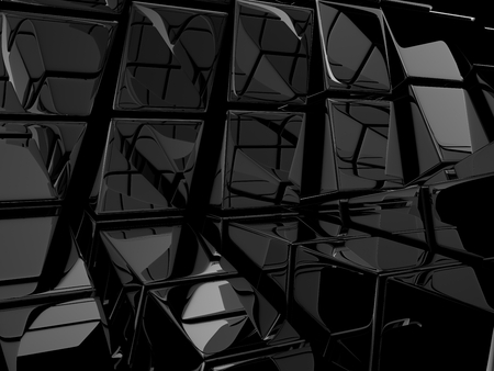 abstract background composed by black cbues,digitally generated imageの写真素材