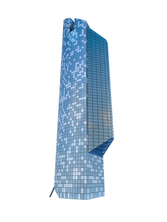 single business skyscraper isolated on white background.の写真素材