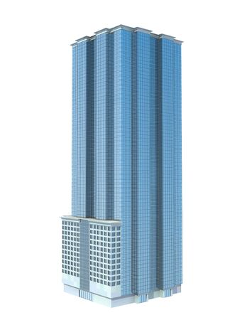 single business skyscraper isolated on white background.の写真素材