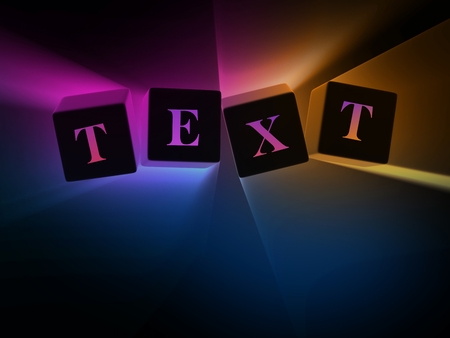 dark cubes wiht light ray on dark backgroundの写真素材