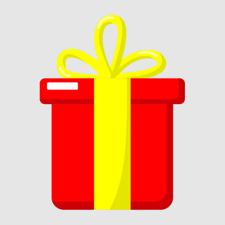 CUTE RED AND YELLOW GIFT BOX VECTORのイラスト素材