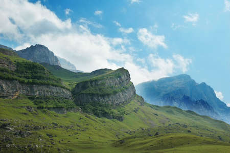 Scenery with mountains and blue sky - Azerbaijanの写真素材
