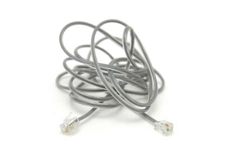Phone cord isolated on the white background