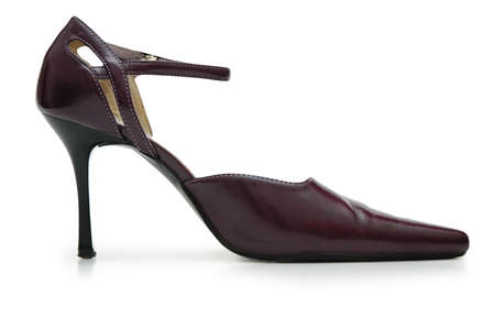 Female leather shoe isolated on the white - more footware in my portfolioの写真素材