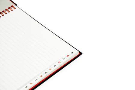 Alphabetical notebook isolated on the white backgroundの写真素材