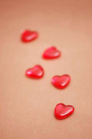 Heart shapes  - focus is on the closest oneの写真素材