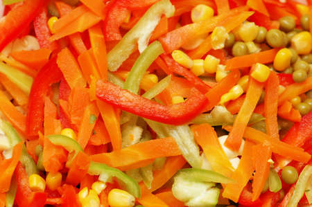 Close up of salad with fresh vegetablesの写真素材