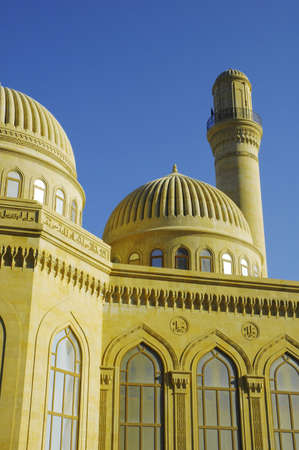 Modern mosque and minaret in Baku, Azerbaijanの写真素材