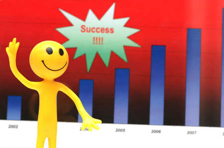 Smilie making presentation about company's business successの写真素材