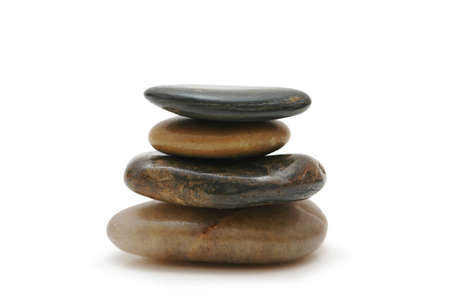 Stack of stones isolated on the white background