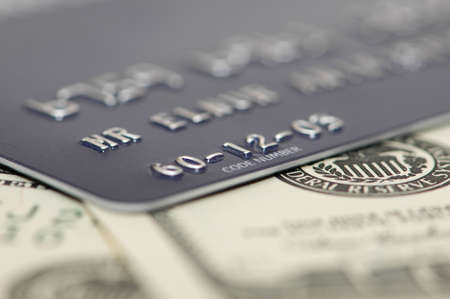 Credit card and dollars with shallow depth  of field