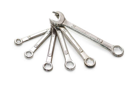 Various spanners isolated  on the white background