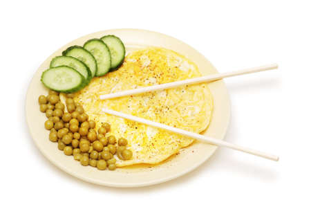 Traditional tamsonese food  isolated on the whiteの写真素材