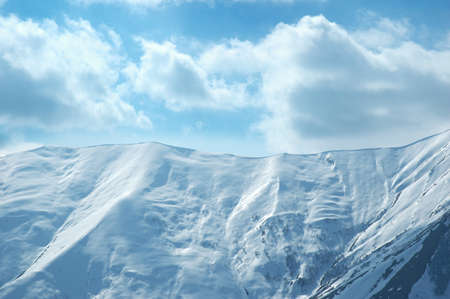 High mountains under snow in the winter