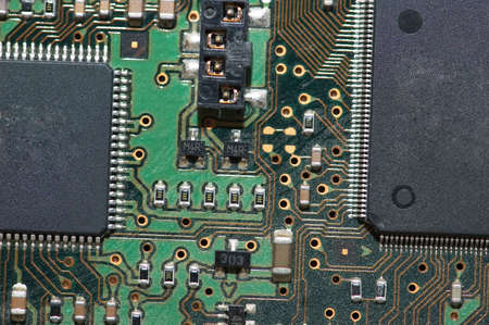 Close-up of computer mainboard - Electronics concept