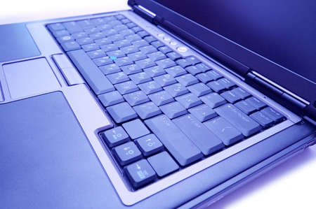 Close up of the laptop - color tonedの写真素材