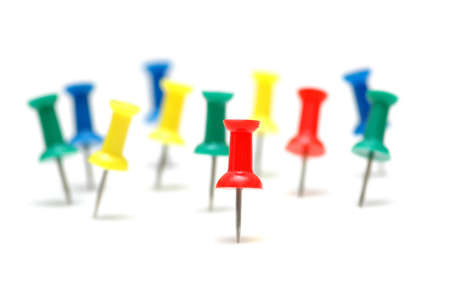 Stand out from the crowd  concept  with color pins
