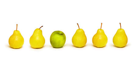 Stand out from crowd with apple and pearsの写真素材