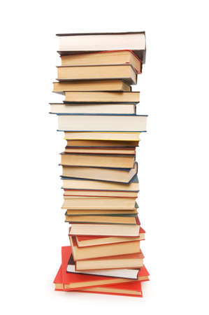 Stack of books isolated on the white backgroundの写真素材