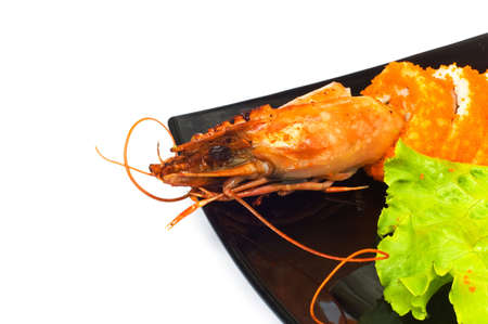 Sushi and crab isolated on the white backgroundの写真素材