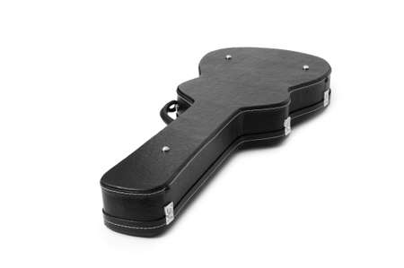 Black guitar case isolated on the whiteの写真素材