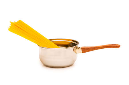 Spaghetti pot isolated on the white backgroundの写真素材