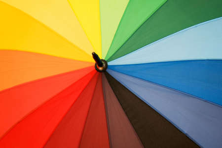 Close up of multi sector colourful umbrella 
