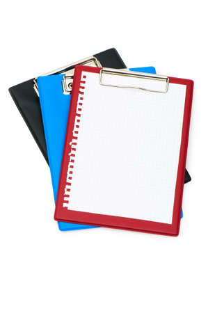 Binder with black sheet isolated on white