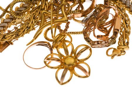 Various jewellery isolated on the white background